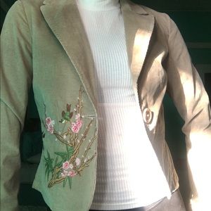 Cute Light Brown Cherry Blossom Blazer